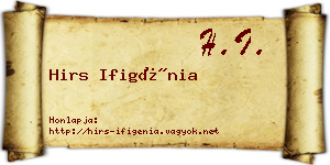 Hirs Ifigénia névjegykártya